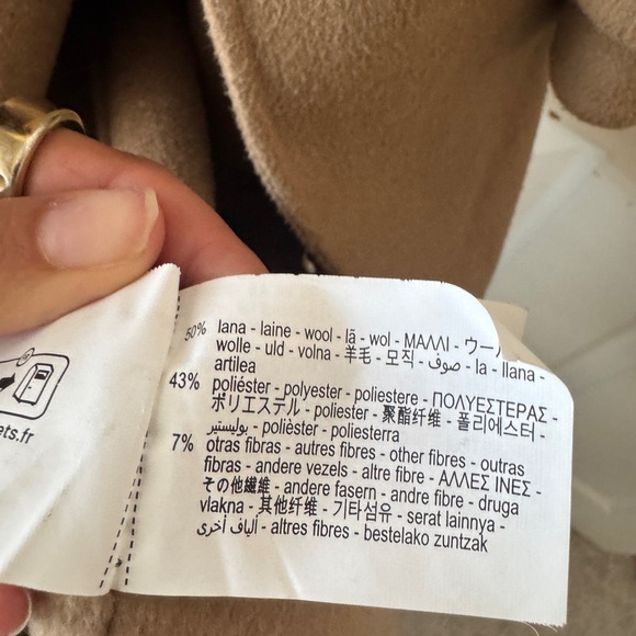 Zara Camel Wool Coat XS - Picture 4 of 4